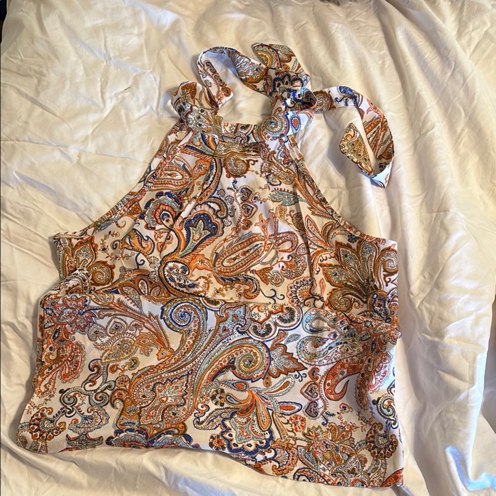 Paisley Print Halter Top